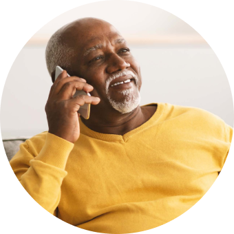 Elderly man on the phone