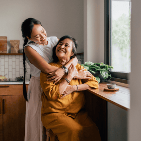 Mom enjoying quality time with daughter