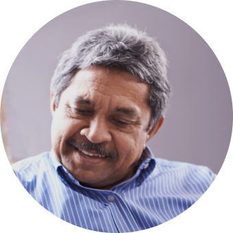 Elderly man smiling